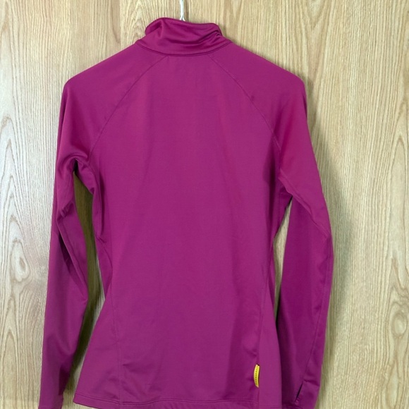 Nike Dri-Fit Women's Magenta Fleece Lined 1/4 Zip Athletic Long Sleeve Top - Picture 2 of 7